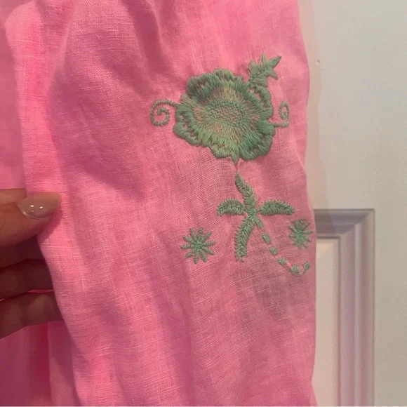 LILLY PULITZER Coby Linen Tunic Pink/Green Size Small
EUC - Picture 6 of 6